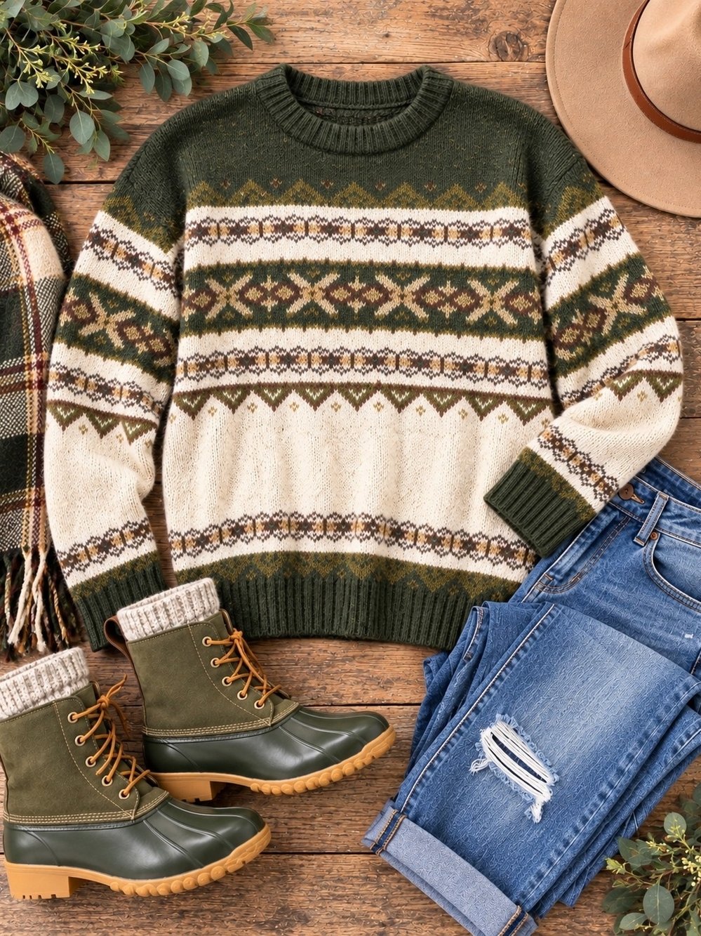Vintage Sweater Project Fair Isle Knit Sweater — Made in USA 🇺🇸
